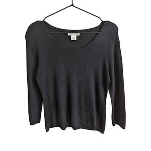 Uniform by John Paul Richard Sz S Lightweight Sweater Black Pullover